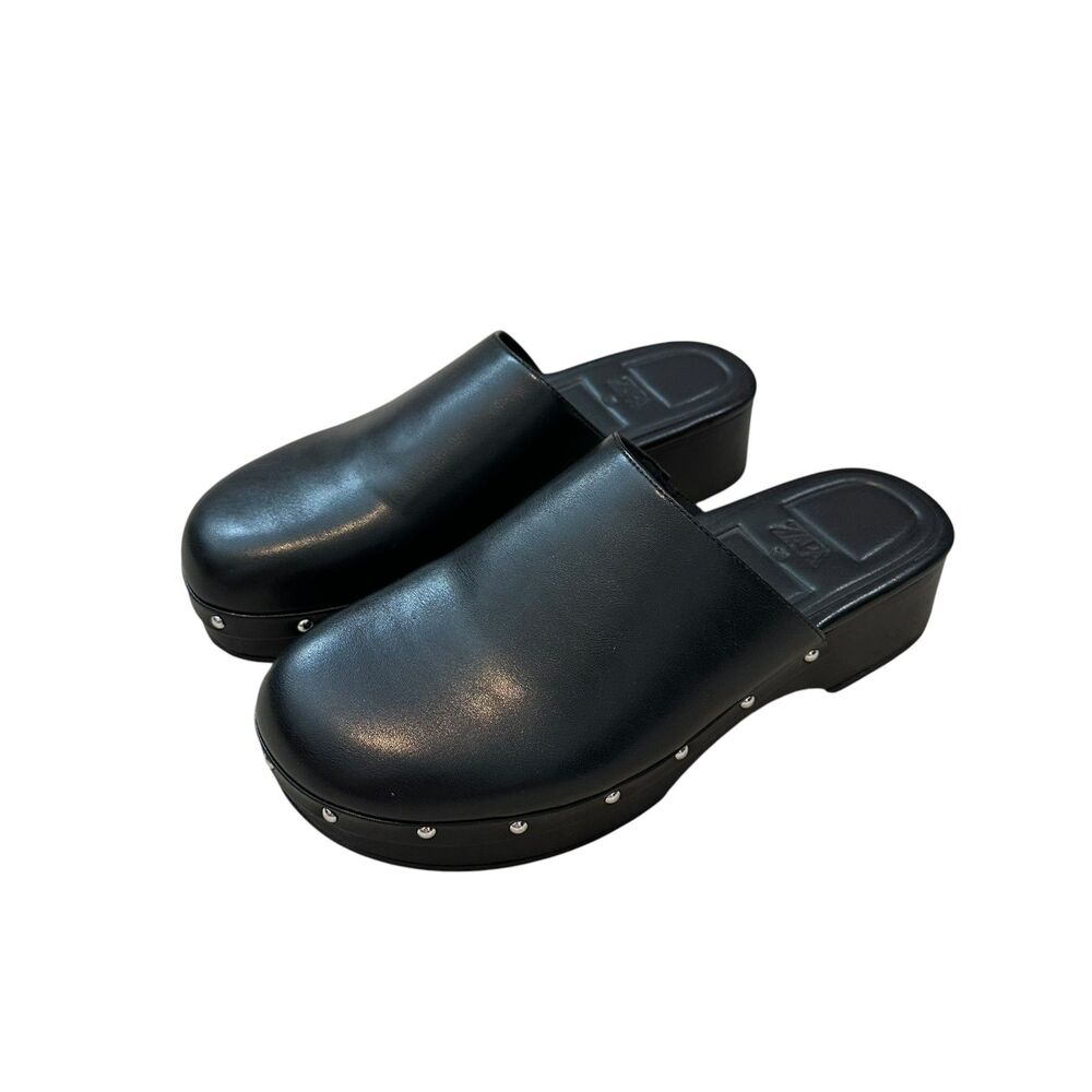 ZARA Studded Clogs in Black Size EU 38 / US 7.5